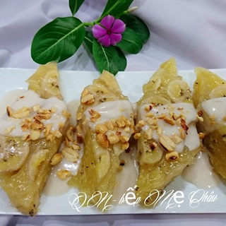 Bánh chuối hấp bằng bột năng