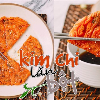 Bánh kim chi lăn bột