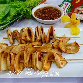 Nấm đùi gà xiên nướng