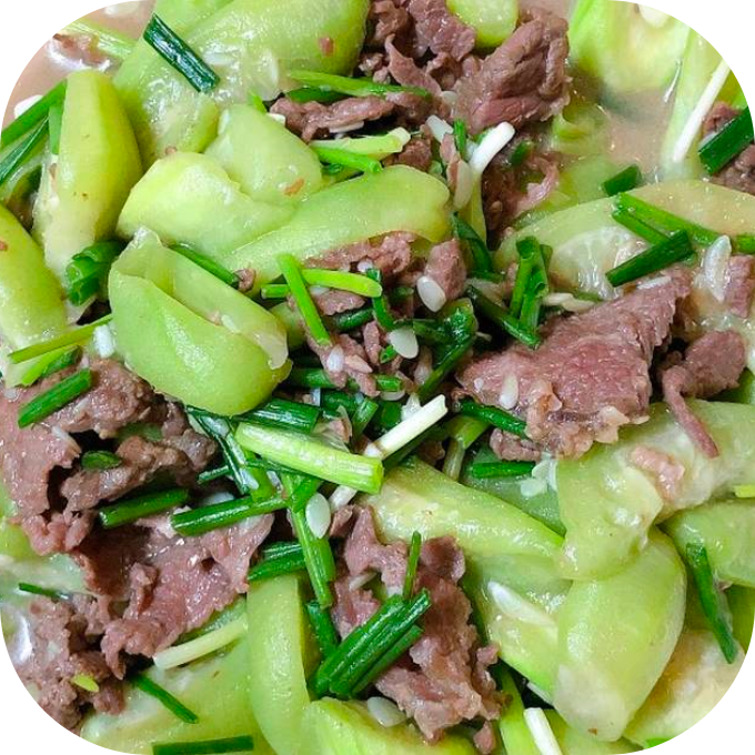 bò xào mướp