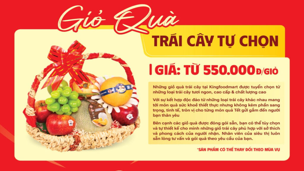 giỏ quà Tết trái cây Kingfoodmart